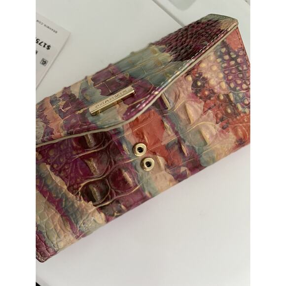 Brahmin Melbourne VERONICA Trifold Envelope Wallet DESTINY Pink Orange B000520 - Picture 4 of 6